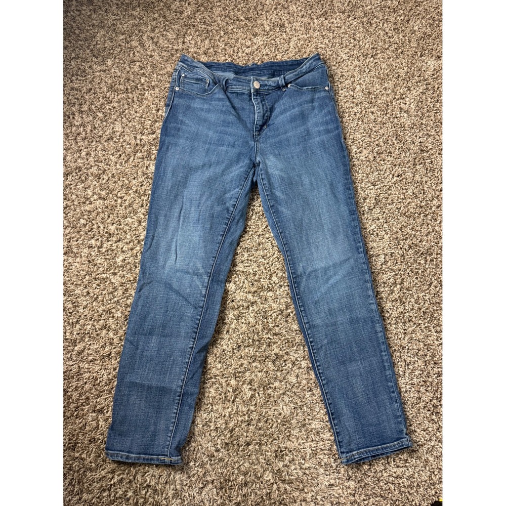 Seven7 Womens Slim Straight Leg Jeans Medium Wash Blue Denim‎ Size 14 646020